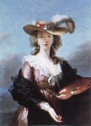 Elisabeth Louise Viegg-Le Brun, self portrait in a straw hat